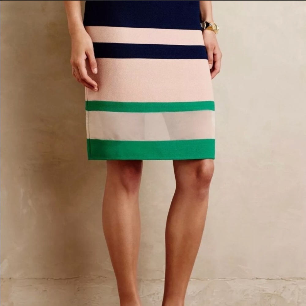 Anthropoligie color block pencil skirt